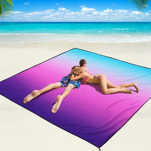 WIWIGO Manta de playa impermeable a prueba de arena tapete de playa 79" X 83"/10'x9' para 2-8 adultos, de secado rápido, tapete de picnic al aire