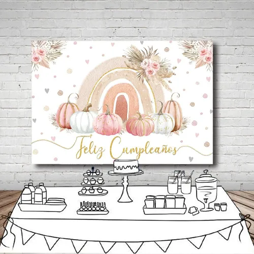 Miniatura 4 de MEHOFOND Pancarta de fondo bohemio de 7 x 5 pies con texto en inglés «Happy Birthday» para decoración de fiesta de cumpleaños, Día de Acción