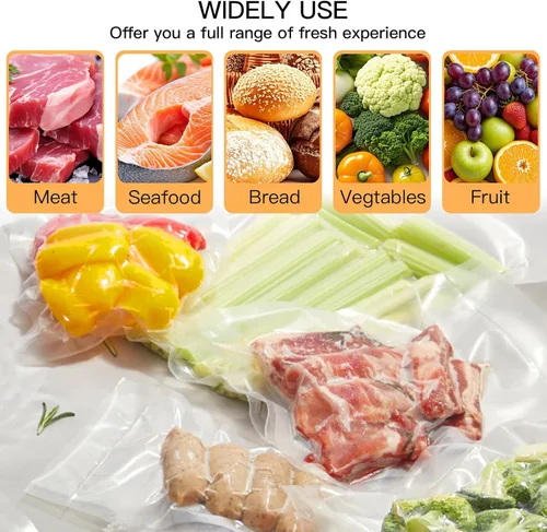 Miniatura 5 de Bolsas de sellado al vacío MEGAWISE (20,3 cm x 30,5 cm - 110 piezas) para la conservación de frescura de alimentos, bolsas de almacenamiento al