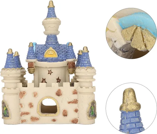 Miniatura 8 de Zerodis Decoración de castillo de resina para acuario, decoración de castillo de peces, decoración de castillo de resina, cueva, decoración de peces