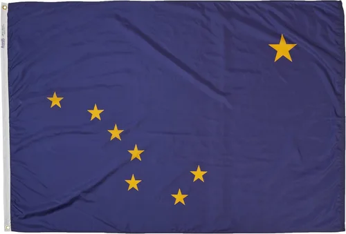 Miniatura 6 de Annin Flagmakers Bandera del estado de Alaska fabricada en Estados Unidos según las especificaciones de diseño oficiales del estado, 2 x 3 pies