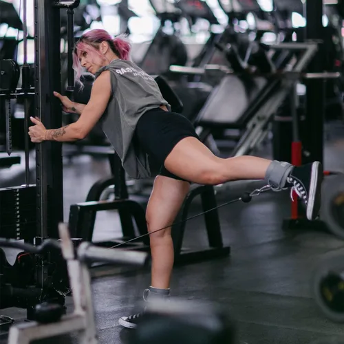 Miniatura 6 de UPPPER Correas de tobillo para máquinas de cable (par) – Accesorio de puño de cable acolchado ajustable para gimnasio, doble anillo en D, calidad