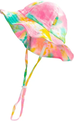 DASMINI Baby Girls Sun Hat Cute Flower Toddler Summer Outdoor Infant Beach Wide Brim Flowers and tie dye