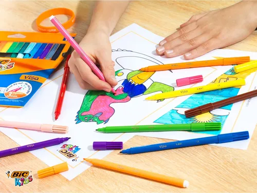 Miniatura 3 de Bic Bolígrafos para colorear Visa para niños, color negro (caja de 24)