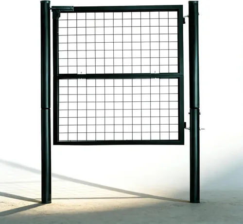 Miniatura 8 de Puerta de valla de malla de alambre, 59.06 pulgadas de ancho x 42.13 pulgadas de alto, puerta exterior resistente al óxido con postes de inserción