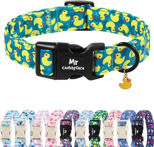 Miniatura 26 de MR.CHUBBYFACE· Collar de perro de primavera y verano, lindos collares de perro de limón verde, collar ajustable de tela natural suave para perros