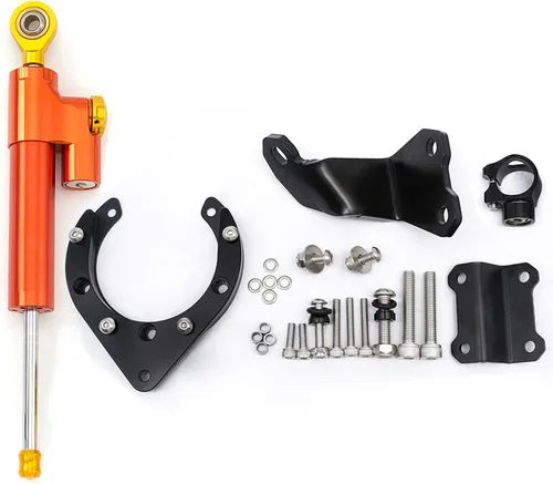 Miniatura 8 de Kit de soporte de montaje estabilizador de aluminio para motocicleta CNC para Yamaha MT07 FZ07 2020 2021 2022 2023 (negro + negro)