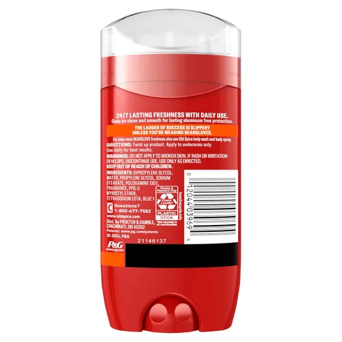 Miniatura 11 de Old Spice Desodorante sin aluminio para hombres, protección contra olores 24/7, frescura 24/7 y aroma duradero, se aplica transparente, Bearglove