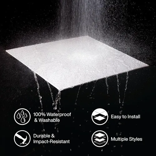 Miniatura 5 de Genesis Azulejos de techo negros de 2 x 2 pies - Fácil instalación - Impermeable, lavable y resistente al fuego - PVC de alta calidad para evitar