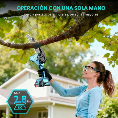 Miniatura 6 de Tietoc Mini motosierra inalámbrica de 6 pulgadas [actualización 2024] Sierra de cadena eléctrica portátil, pequeña de mano alimentada por batería