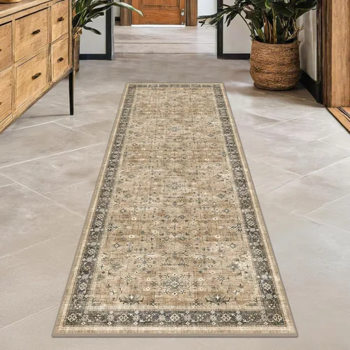 Miniatura 26 de Alfombra Boho Negra para Sala de Estar - Alfombra de Área Lavable de 10x14 Pies, Alfombras de Comedor para Debajo de la Mesa, Alfombra Suave de Pelo