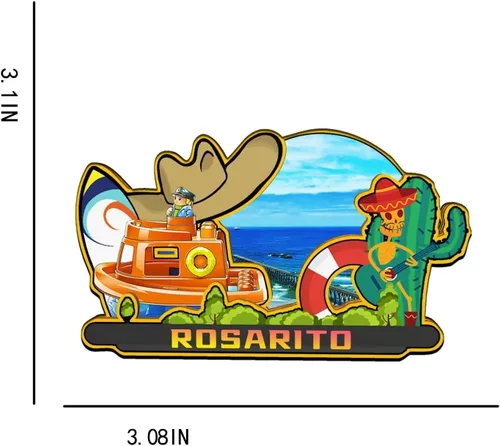 Miniatura 3 de Rosarito México - Imán para nevera con imán de madera 3D, monumentos coleccionables para viajes, decoración hecha a mano -2055