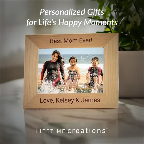 Miniatura 8 de Lifetime Creations Crea tu propio portarretratos personalizado: marco de fotos de madera personalizado grabado, regalo personalizable para boda