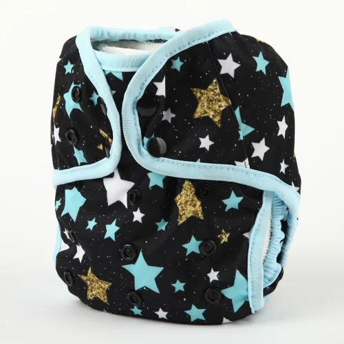 Miniatura 2 de Pañal de tela para bebé, pañal, talla única, 8 libras a 36 libras para niños (estrellas)