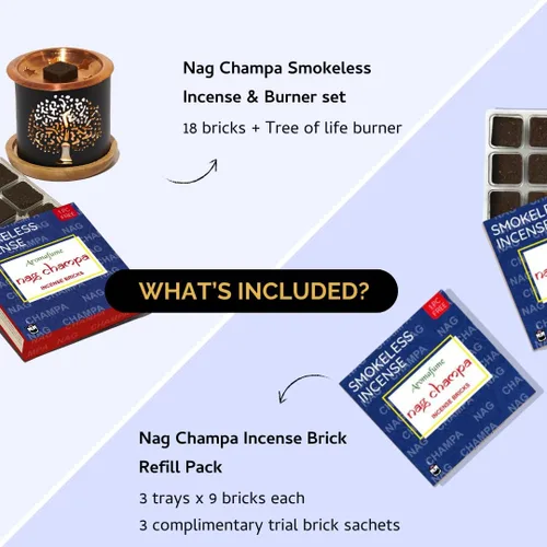 Miniatura 5 de Ladrillos y quemador de incienso Nag Champa - Super Set