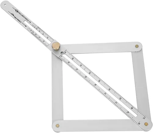 Miniatura 2 de Buscador de ángulo de esquina de acero inoxidable transportador 0-170 ° Herramienta de medición de carpintería multifuncional Goniómetro de 4
