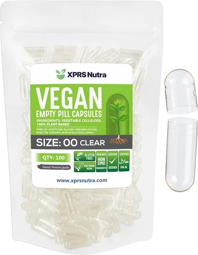 Miniatura 23 de XPRS Nutra Cápsulas vacías de tamaño 00 – 100 cápsulas veganas vacías – Pastillas vacías vegetarianas – Relleno de cápsulas vegetales DIY