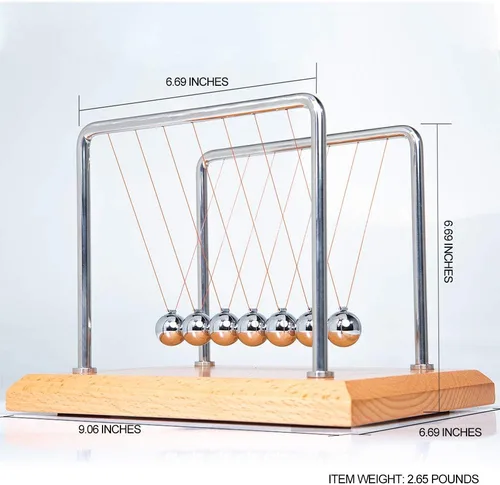 Miniatura 3 de CERROPI Péndulo de Newton, bolas de equilibrio con 7 bolas, péndulo clásico de Newton, juguete científico de física Juguetes y accesorios