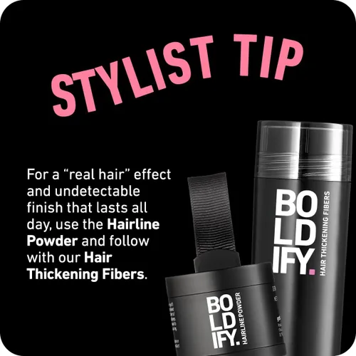Miniatura 9 de BOLDIFY Polvo de línea del cabello (GRANDE, 10g) - Color de cabello para retoque de raíces para cobertura de canas - Polvo para el cabello que Negro