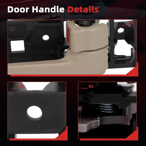 Miniatura 5 de cciyu Manija de puerta de repuesto para Toyota Tundra 692050C010B1, color gris claro (1 unidad)