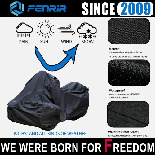 Miniatura 4 de Fenrir Funda para Motocicleta de Tres Ruedas Protección para Todas las Estaciones Impermeable Almacenamiento Exterior Orificio para Antena Diseño