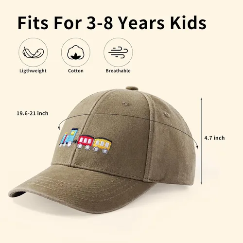 Miniatura 4 de Lindas gorras de béisbol bordadas para niños y niñas, de algodón lavado, ajustable, estilo vintage, snapback, para niños y niñas, de 3 a 8 años