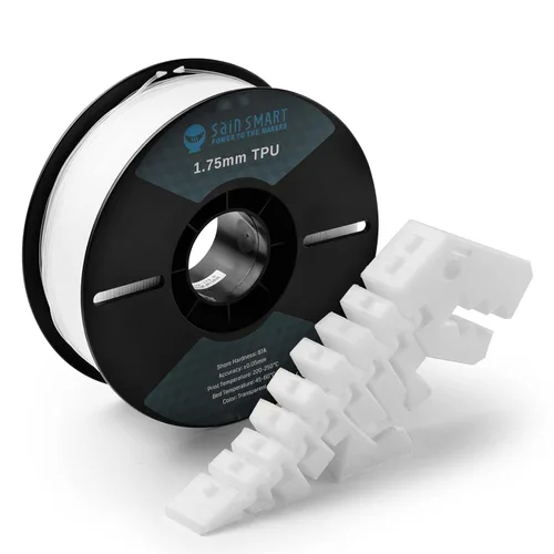 Miniatura 9 de SainSmart filamento de TPU 87A 1.75mm filamento flexible de TPU para impresora 3D, carrete de 1kg, natural