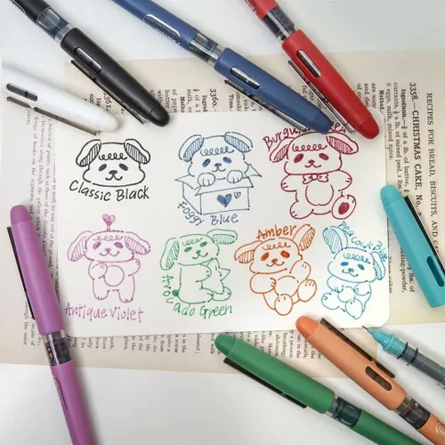 Miniatura 8 de WRITECH Bolígrafo de rodillo de tinta líquida, punta extrafina de 0.5mm, escritura suave, secado rápido, bolígrafos de rodillo de 8 colores surtidos
