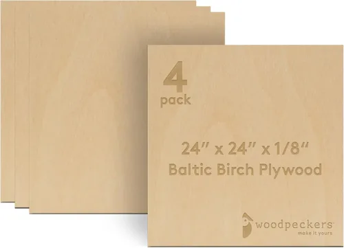 Miniatura 21 de Woodpeckers - Madera contrachapada de abedul báltico, 1/8 x 12 x 20 pulgadas, paquete de 50 hojas de abedul báltico de grado B/BB, perfectas