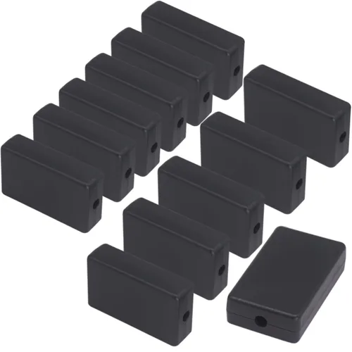Miniatura 18 de Zulkit 12 cajas de proyecto de plástico ABS para proyectos eléctricos, caja de conexiones de energía, color negro, 1.97 x 1.10 x 0.59 pulgadas