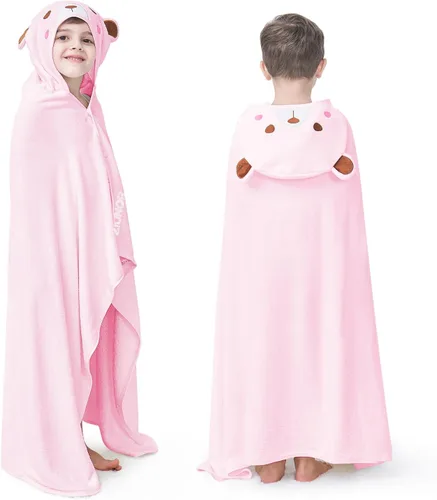 Miniatura 7 de ZIONOR Toalla de baño con capucha para niños, 50 pulgadas de largo x 35 pulgadas de ancho, toallas con capucha extra grandes para niños grandes de 6