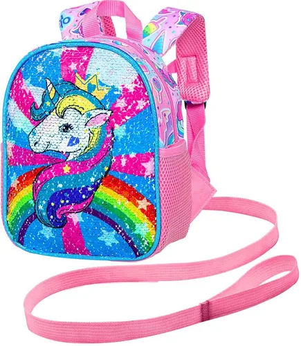 Miniatura 8 de gxtvo Mochila para niños pequeños, correa de seguridad de 9.5 pulgadas para niños y niñas, unicornio, mariposa, sirena, dinosaurio
