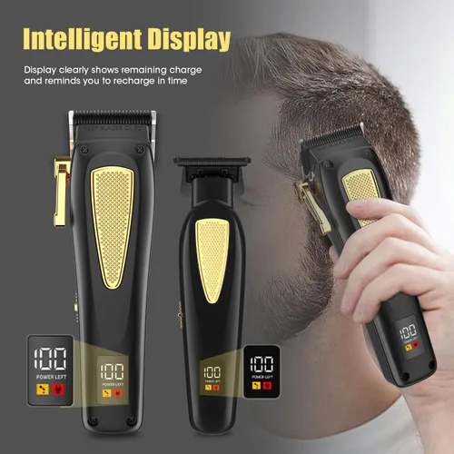Miniatura 3 de Cortadora de pelo para hombre, inalámbrica, afeitadoras eléctricas para hombres, juego de cortapelos profesional para corte de pelo, kit de aseo