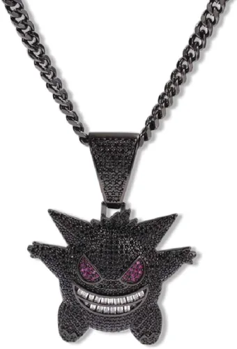 Miniatura 2 de Starryinter Collar con dije de gengar azul o morado con burbujas de Hip Hop Metal Diamantes de imitación
