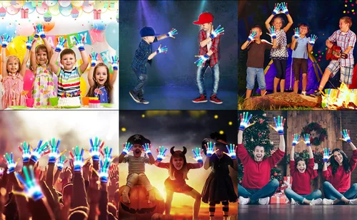 Miniatura 6 de LED Gloves For Kids Or Adults, Knuckles Costume Light Up Gloves, Cool Teen Boy Gifts, Christmas Party Gloves