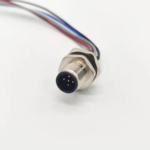 Miniatura 9 de Cable conector macho M12 de 5 pines, un cable de montaje trasero recto codificado impermeable enchufe de aviación macho sin blindaje Cable eléctrico