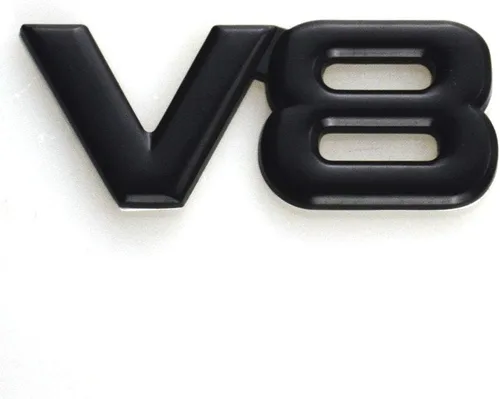 Miniatura 2 de EmbRoom V8 Emblema, calcomanía de metal 3D para automóvil, para automóviles universales, moto, bicicleta, automóvil, accesorios decorativos (negro)