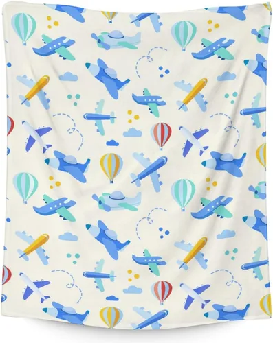 Miniatura 8 de Manta de avión para regalo, 30 x 40 pulgadas, bonita manta para niños y adultos, manta suave y mullida verde claro para sofá, oficina