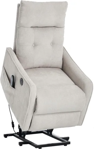 Silla reclinable eléctrica con elevación Trustyue con calor y masaje, sillas elevadoras para asistencia al estar de pie, silla pequeña con elevación