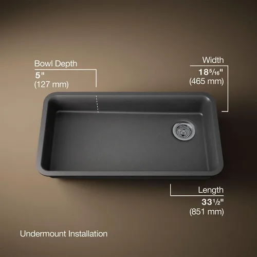 Miniatura 7 de KOHLER FREGADERO ADA NEOROC CAIRN® 33" SGL BASIN ADA