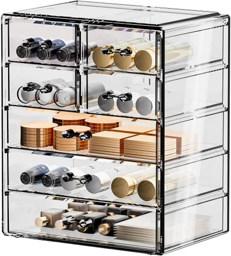 Miniatura 4 de Organizador de maquillaje grande de acrílico transparente, organizador de joyas, organizador de maquillaje perfecto y almacenamiento para tocador