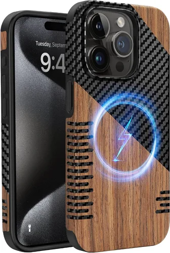 Miniatura 46 de Funda magnética ZZDZZ compatible con iPhone 14 Plus [Compatible con Magsafe] Diseño de cuero premium TPU híbrido a prueba de golpes (Negro)
