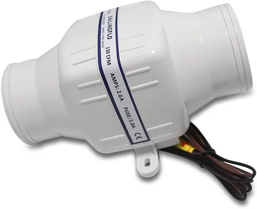 Miniatura 6 de Soplador de aire de sentina marina en línea de 12 V, 3 pulgadas, 130 CFM o 4 pulgadas, 270 CFM, ventilador de sentina de funcionamiento silencioso