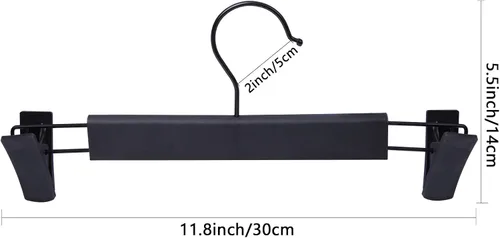 Miniatura 3 de NORTHERN BROTHERS Perchas para pantalones con clips, paquete de 30 perchas para falda de color negro resistentes para mujeres, hombres, niños, Rosa