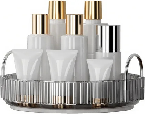 Miniatura 20 de YCIA&DONE Organizador de maquillaje giratorio de 360 grados y almacenamiento para encimera de tocador de 1 nivel, organizadores de cosméticos