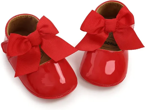 Zapatos de bebé Mary Jane Flats antideslizantes con suela suave para bebés y niños pequeños, primeros caminantes, para fiestas, Navidad y vestidos