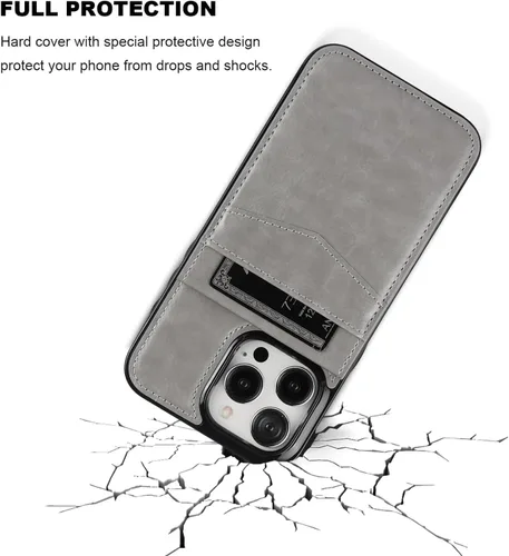 Miniatura 6 de KIHUWEY Compatible con iPhone 15 Pro Max Funda Cartera con Soporte para Tarjeta de Crédito, Cuero Premium con Tapa, Cierre Magnético, Función Atril