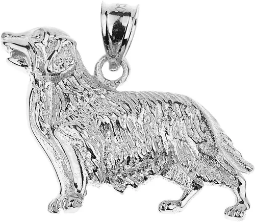 Miniatura 2 de Collar con colgante de perro de plata de ley 925 pulida