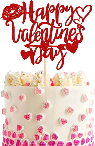 Miniatura 36 de Rsstarxi Paquete de 24 adornos para cupcakes para el día de San Valentín, con purpurina roja, dulce amor, para cupcakes, decoración de San Valentín