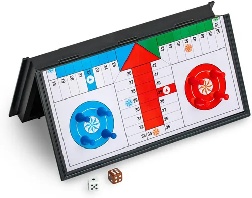 Miniatura 4 de Ludo - Juego de mesa plegable magnético para viajes, 9.75 pulgadas